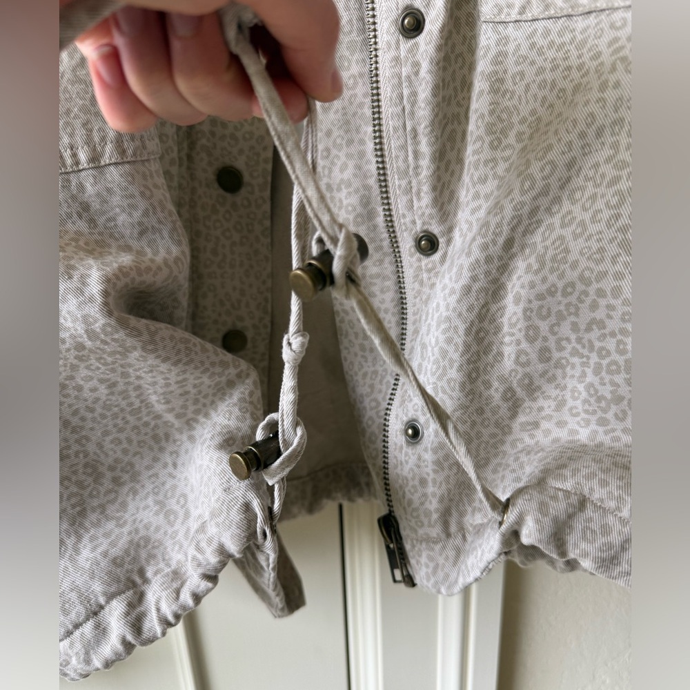 Rails Collins Linen Blend Utility Jacket White Mini Cheetah print size S - Picture 10 of 11